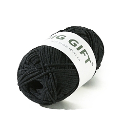 Schwarz Hohles Baumwollgarn, zum Weben, Stricken & Häkeln, Schwarz, 2 mm