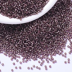 (DBS1204) Silverlined Mauve MIYUKI Delica Beads Small, Cylinder, Japanese Seed Beads, 15/0, (DBS1204) Silverlined Mauve, 1.1x1.3mm, Hole: 0.7mm, about 35000pcs/bag, 100g/bag