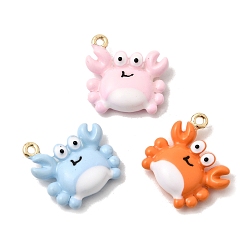 (52) Непрозрачная лаванда Подвески из эмали и сплава, крабовые прелести, долговечный, золотые, разноцветные, 16.5x17x5 мм, отверстие : 1.4 мм