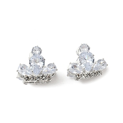 Прозрачный Латунные микро проложить кубического циркония бусы, без кадмия и без свинца, бабочка, со стразами, прозрачные, 13x16x12 мм, отверстие : 1.2 мм