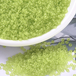 (RR143F) Matte Transparent Chartreuse Миюки круглые бусины рокайль, японский бисер, 11/0, (rr 143 f) матовый прозрачный шартрез, 11/0, 2x1.3 мм, отверстия : 0.8 mm, около 50000 шт / фунт