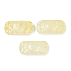 Бледно-Золотистый Подвески из прозрачного стекла, окрашенные распылением, звенья изогнутого прямоугольника, бледно золотарник, 25x12x6.5 мм, отверстие : 1.4 мм