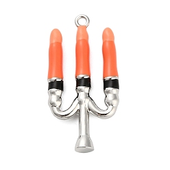 Другие Подвески из латуни и эмали на Хэллоуин, стойки покрытие, долговечный, без свинца и без кадмия, платина, свеча, 27x13.5x3.5 мм, отверстие : 1.2 мм