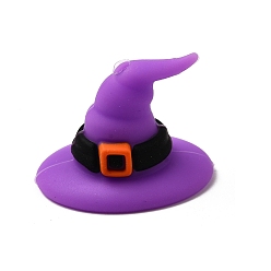 Hat Хэллоуин силиконовые фокусные бусины, жевательные бусины для чайников, DIY уход за ожерельем, синий фиолетовый, шляпа, 21x27x21 мм, отверстие : 2 мм