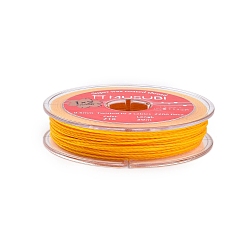 Золотистый 2-слойные круглые вощеные хлопковые нити, импорт из японии, золотые, 0.5 мм, около 21.87 ярдов (20 м) / рулон