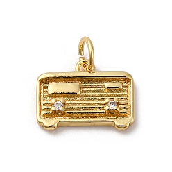 Настоящее золото 18K Латунные микро проложить кубического циркония подвески, прямоугольник амулеты, долговечный, без кадмия и без свинца, стойки покрытие, с целью перехода в кольце, реальный 18 k позолоченный, 11x14x2.5 мм, отверстие : 3.5 мм