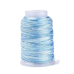 Azul Cielo 5 rollos 9-cuerdas de nailon trenzado de varias capas con hilo metálico, luz azul cielo, 0.5 mm, aproximadamente 98.43 yardas (90 m) / rollo