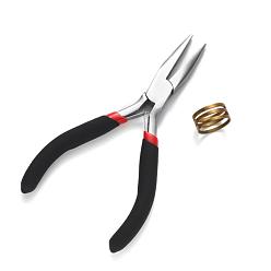 (52) Непрозрачная лаванда Ювелирные плоскогубцы, плоскогубцы (плоский нос), ферроникель, с инструментом латунного помощника, разноцветные, 125 мм