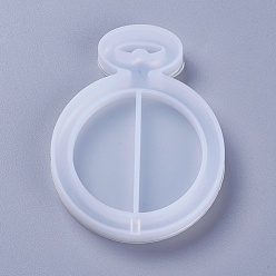 Белый Шейкер формы, поделки зыбучие пески ювелирные изделия силиконовые формы, формы для литья смолы, для уф-смолы, изготовление ювелирных изделий из эпоксидной смолы, плоско-круглые, белые, 67x52x9 мм