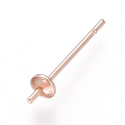 Розовое Золото 304 Выводы серьги из нержавеющей стали шпилька, розовое золото , 13x3 мм , штифт: 0.8 мм