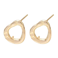 Настоящее золото 18K Изделия из латуни, сердце, с петлей, реальный 18 k позолоченный, 17x14 мм, отверстие : 1.4 мм, штифты : 0.9x11 мм