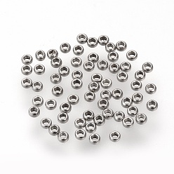 Stainless Steel Color 304 Stainless Steel Spacer Beads, Rondelle, Stainless Steel Color, 1.5x0.8mm, Hole: 0.8mm