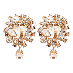 Золотой 2 шт. броши из цинкового сплава со стразами в виде цветов и капелек для рюкзаков, золотые, 77x53 мм