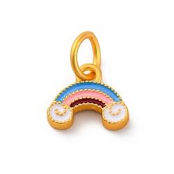 Радуга Сплав эмали прелести, с целью перехода в кольце, золотые, радуга, 9.5x11.5x2.5 мм, отверстие : 5.5 мм