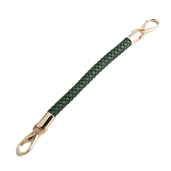 Dark Olive Green Imitation Leather Braided Bag Handles, Bag Straps, Dark Olive Green, 60cm