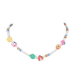 Coloré Collier de perles en argile polymère, fruit, colorées, 15.75 pouce (40 cm)