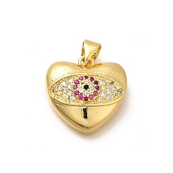 Настоящее золото 18K Стойка металлическая латунная микропрофилированная кубическая циркония подвески, долговечный, без свинца и без кадмия, сердце прелести, реальный 18 k позолоченный, 17x18x6.5 мм, отверстие : 5x3 мм
