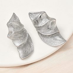 Нержавеющая Сталь Цвет 304 из нержавеющей стали листьев серьги стержня, цвет нержавеющей стали, 46x23 мм