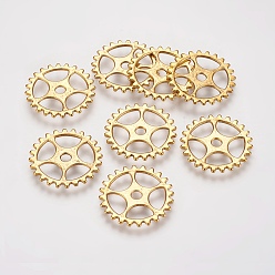 Античное Золото Сплавочные подвески тибетского стиля, без кадмия и без свинца, плоские круглые / винтиком, античное золото , 25x1 мм, отверстие : 3 мм