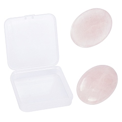 Розовый Кварц Натуральный розовый кварцевый массажер, беспокойный камень, овальные, 40x30x9 мм, 2 шт / коробка
