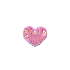 Plum Food Grade Silicone Focal Beads, Heart, Plum, 30x30mm