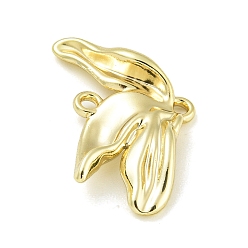 Лист Прелести соединителя сплава, золотые, лист, 15x26.5x4.5 мм, отверстие : 1.5 мм
