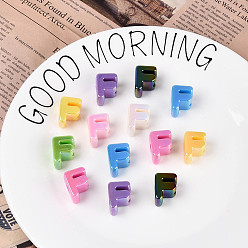 Letter F УФ-покрытие непрозрачные акриловые европейские бусины, бусины с большим отверстием, разноцветные, Буква F, 20.5x16x14 мм, отверстие : 6 мм