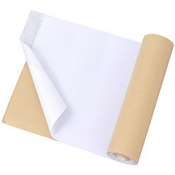 White 1Pc Flocking Cloth Self-adhesive Fabric, for Jewelry Drawer Craft Fabric and Craft Making, Rectangle, White, 1540x204x1mm