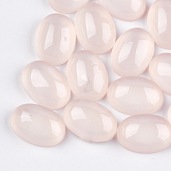 Misty Rose Translucent Resin Cabochons, Oval, Misty Rose, 14x10x4mm