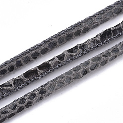 Light Grey PU Leather Cords, Imitation Snakeskin, Light Grey, 4~5mm, about 21.87 yards(20m)/roll