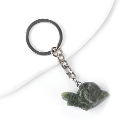 Indian Agate Indian Agate with Metal Keychain, Snail, 7cm