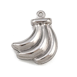 Банан Фрукты 304 подвески из нержавеющей стали, цвет нержавеющей стали, банан, 17.5x14x3.5 мм, отверстие : 1 мм