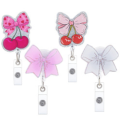 (52) Непрозрачная лаванда 4 шт. 4 стили акриловые выдвижные катушки для значков, держателей карт, с платиновыми кнопками, выдвижной держатель удостоверения личности для медсестер, бантом, разноцветные, 87~98x32~48x15~23 мм, 1 шт / стиль