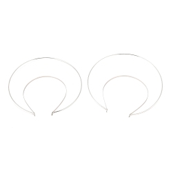 Platino Fornituras de banda para el cabello de hierro, anillo doble, para lolita, accesorios de la corona, Platino, 215x213x5 mm, diámetro interior: 143x120 mm