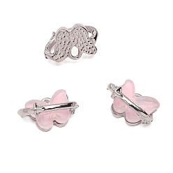 Бабочка Стеклянные подвески, со сплавочной фурнитурой, платина, розовые, бабочка, 8x14 мм