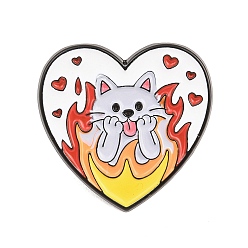 Cat Shape Эмалевые значки из сплава с изображением пылающих животных, черные застежки для значков на лацканах для рюкзаков и одежды, красочный, форма кошки, 25.5x26.5 мм