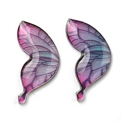 Medium Purple Transparent Epoxy Resin Cabochons, Wing, Medium Purple, 20x9.5x1.5mm