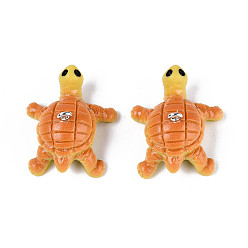 Сэнди Коричневый Непрозрачные подвески смолы, очарование черепахи, с платиново-железными петлями, песчаный коричневый, 17x29x24.5~25 мм, отверстие : 2 мм