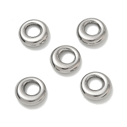 Stainless Steel Color 304 Stainless Steel European Beads, Large Hole Beads, Round Ring, Stainless Steel Color, 11x3mm, Hole: 5mm
