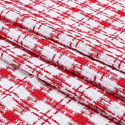 Red Tartan Chemical Fiber Fabric, for Garment Accessories, Red, 1500x1mm