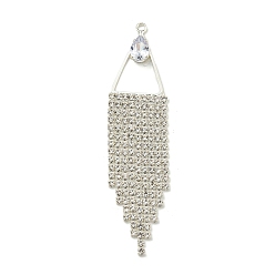 Треугольник Подвески латунные горный хрусталь, без кадмия и без свинца, треугольные, 89x22x5.5 мм, отверстие : 2.5 мм