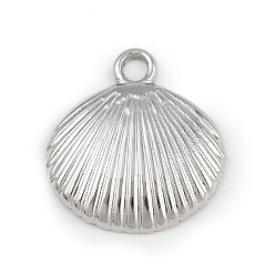 Нержавеющая Сталь Цвет Морские животные 304 подвески из нержавеющей стали, подвески в форме ракушек, не тускнеет, цвет нержавеющей стали, 16x15x2 мм, отверстие : 1.9 мм