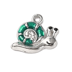Snail 304 нержавеющей стальной эмали подвески, платина, улитка, 17x19x2 мм, отверстие : 1.8 мм