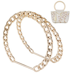 Золотой 4шт. ручки для сумок из сплава с цепочкой, для замены ремней для мешков, золотые, 112x105x3 мм, внутренний диаметр: 90 мм