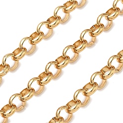 Золотой 304 из нержавеющей стали цепи Роло, несварные, с катушкой, ионное покрытие (ip), золотые, 6x2 мм