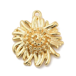 Золотой Латунные подвески, прелести подсолнуха, золотые, 20x17.5x6 мм, отверстие : 1.4 мм