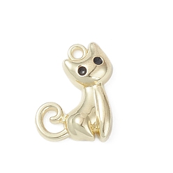 Золотистый Эмалированные подвески из сплава с покрытием, кошка прелести, золотые, 20x15x4 мм, отверстие : 1.8 мм