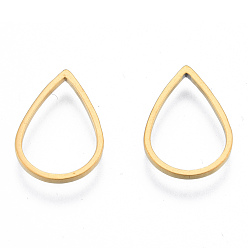 Золотой 201 нержавеющей стали связывающий кольца, слеза, золотые, 16x11x1 мм, внутренний диаметр: 9x13.5 мм