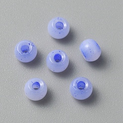 Синий Бусины лэмпворк , рондель, синие, 4x2.5 мм, отверстие : 1 мм, 150 шт / пакет