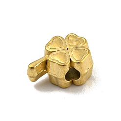 Золотой 304 из нержавеющей стали бусы, клевер, золотые, 11.5x8x6 мм, отверстие : 2.2 мм